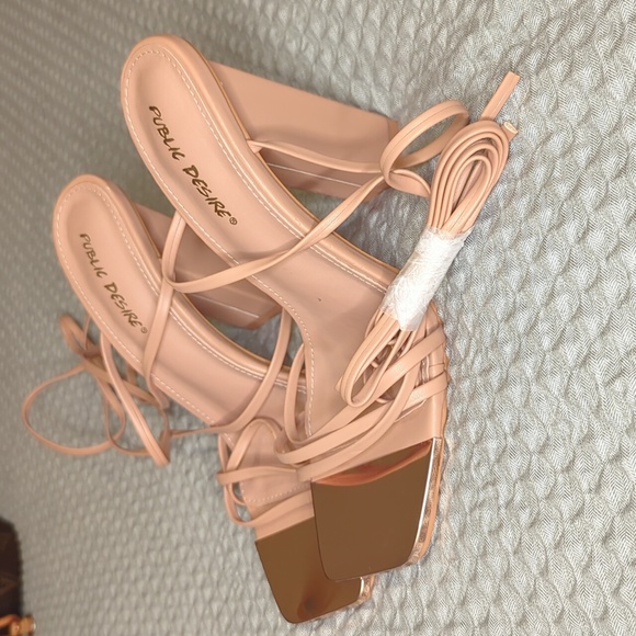 🔥 SALE ALERT - Public Desire Lace Up Mirror Heels - Picture 6 of 8